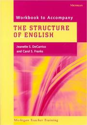 Front cover of The structure of English by Jeanette S. DeCarrico