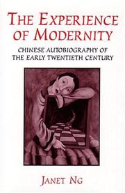 Front cover of The experience of modernity by Janet Ng