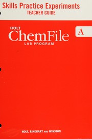 Front cover of Holt ChemFile lab program by Holt, Rinehart and Winston, Inc.