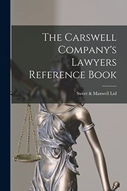 Front cover of The Carswell Company's lawyers reference book by Sweet & Maxwell Ltd