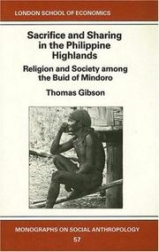 Front cover of Sacrifice and sharing in the Philippine Highlands by Gibson, Thomas