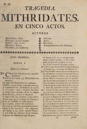 Front cover of Mithridates by Jean Racine