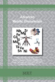 Front cover of Advanced Metallic Biomaterials by Madalina-Simona Baltatu