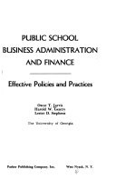 Front cover of Public School Business Administration and Finance by Oscar T. Jarvis