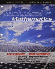 Cover of Technical Mathematics Sixth Edition  Binder Ready Version with 2" Binder Set by Michael A. Calter