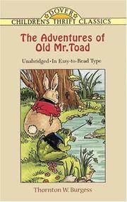 Cover of The Adventures of Old Mr. Toad by Thornton W. Burgess