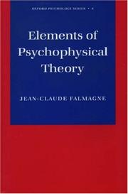 Front cover of Elements of psychophysical theory by Jean-Claude Falmagne