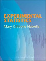 Front cover of Experimental statistics by Mary Gibbons Natrella