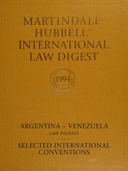 Front cover of Martindale-Hubbell Law Digest 1994 by Martindale-Hubbell