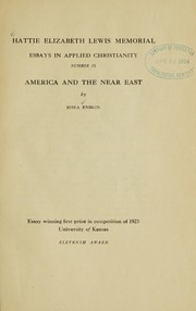 Front cover of America and the Near East by Rhea Ensign