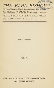 Front cover of The earl bishop by William Shakespear Childe-Pemberton