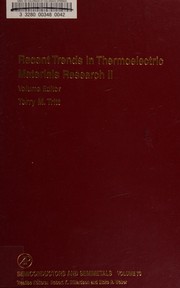 Front cover of Recent trends in thermoelectric materials research II by Terry M. Tritt