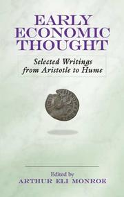 Cover of Early economic thought by Arthur Eli Monroe