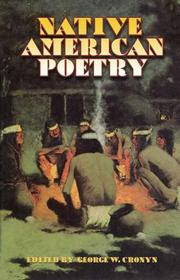 Cover of Native American Poetry by George W. Cronyn