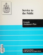 Cover of Canada Assistance Plan by Canada. Task Force on Program Review.