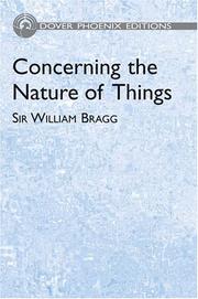 Front cover of Concerning the nature of things by William Henry Bragg