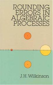 Cover of Rounding errors in algebraic processes by J. H. Wilkinson