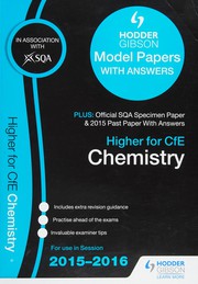 Cover of Higher chemistry 2015/16 SQA specimen, past and Hodder Gibson model papers by SQA Past Papers Staff