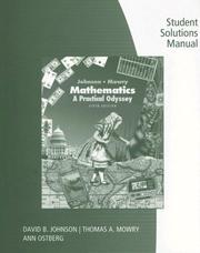 Cover of Student solutions manual [for] Mathematics by David B. Johnson