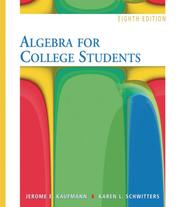 Front cover of Algebra for college students by Jerome E. Kaufmann