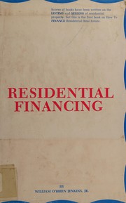 Cover of Residential financing by William O'Brien Jenkins