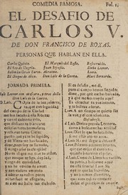 Cover of El desafío de Carlos V by Francisco de Rojas Zorrilla