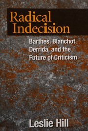 Cover of Radical indecision by Hill, Leslie