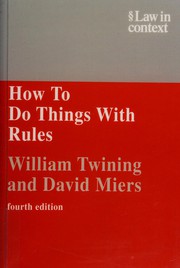 Cover of How to do things with rules by William Twining