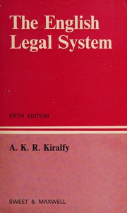 Cover of The English legal system by A. K. R. Kiralfy