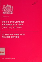 Cover of Police and Criminal Evidence Act 1984 (s.60(1)(a) and s.66) by Home Office