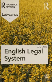 Cover of English Legal System Lawcards 2012-2013 by Routledge