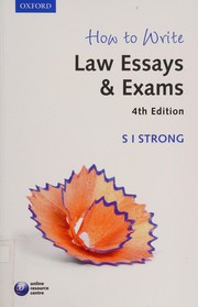 Front cover of How to write law essays & exams by Stacie Strong