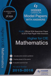 Cover of Higher mathematics 2015/16 SQA specimen, past and Hodder Gibson model papers by SQA Past Papers Staff