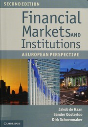 Cover of Financial markets and institutions by Jakob de Haan