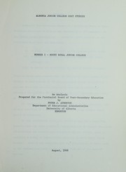 Front cover of Alberta Junior College cost studies by Alberta Colleges Commission
