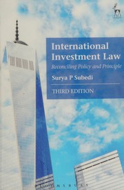 Cover of International Investment Law by Surya P. Subedi