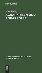 Front cover of Agrarkrisen und Agrarzölle by Max Sering