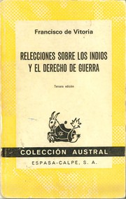 Cover of De indis / De iure belli by Francisco de Vitoria