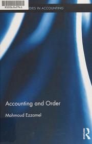 Cover of Accounting and order by Mahmoud Ezzamel