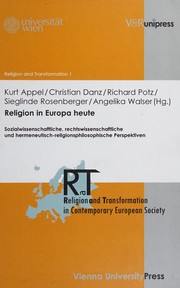 Front cover of Religion in Europa heute by Kurt Appel