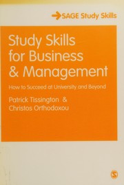 Front cover of Study Skills for Business and Management by Patrick Tissington