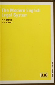 Front cover of The modern English legal system by P.F Smith