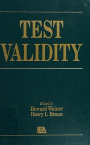Cover of Test validity by Howard Wainer