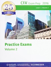 Cover of Practice exams CFA exam prep 2016 by Inc Kaplan