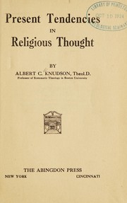 Front cover of Present tendencies in religious thought by Knudson, Albert Cornelius