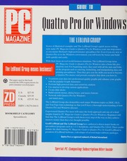 Cover of PC magazine guide to Quattro Pro for Windows by Geoffrey T. LeBlond