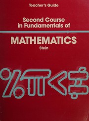 Front cover of Second Course in Fundamentals of Mathematics by Edwin I. Stein