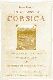 Front cover of An account of Corsica, the journal of a tour to that island; and memoirs of Pascal Paoli by James Boswell