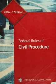 Front cover of Federal rules of civil procedure by Publisher's Staff