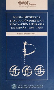 Cover of Poesía importada by Miguel Gallego Roca